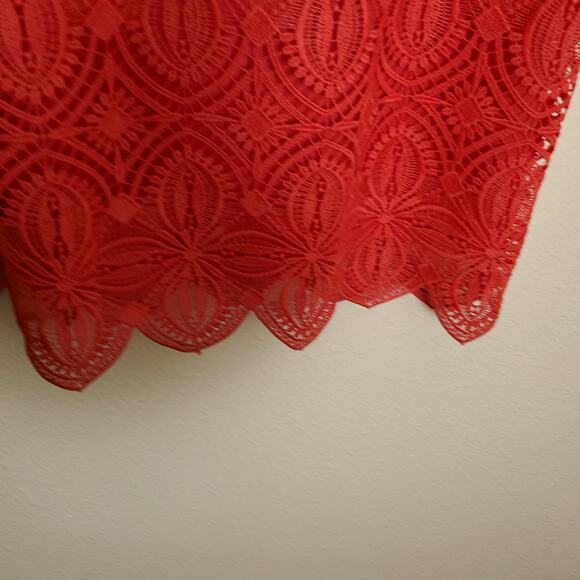 NWT TRINA TURK Dress Red Venetian Lace Party Cocktail Wedding Guest Dress Sz 8 - Picture 10 of 14